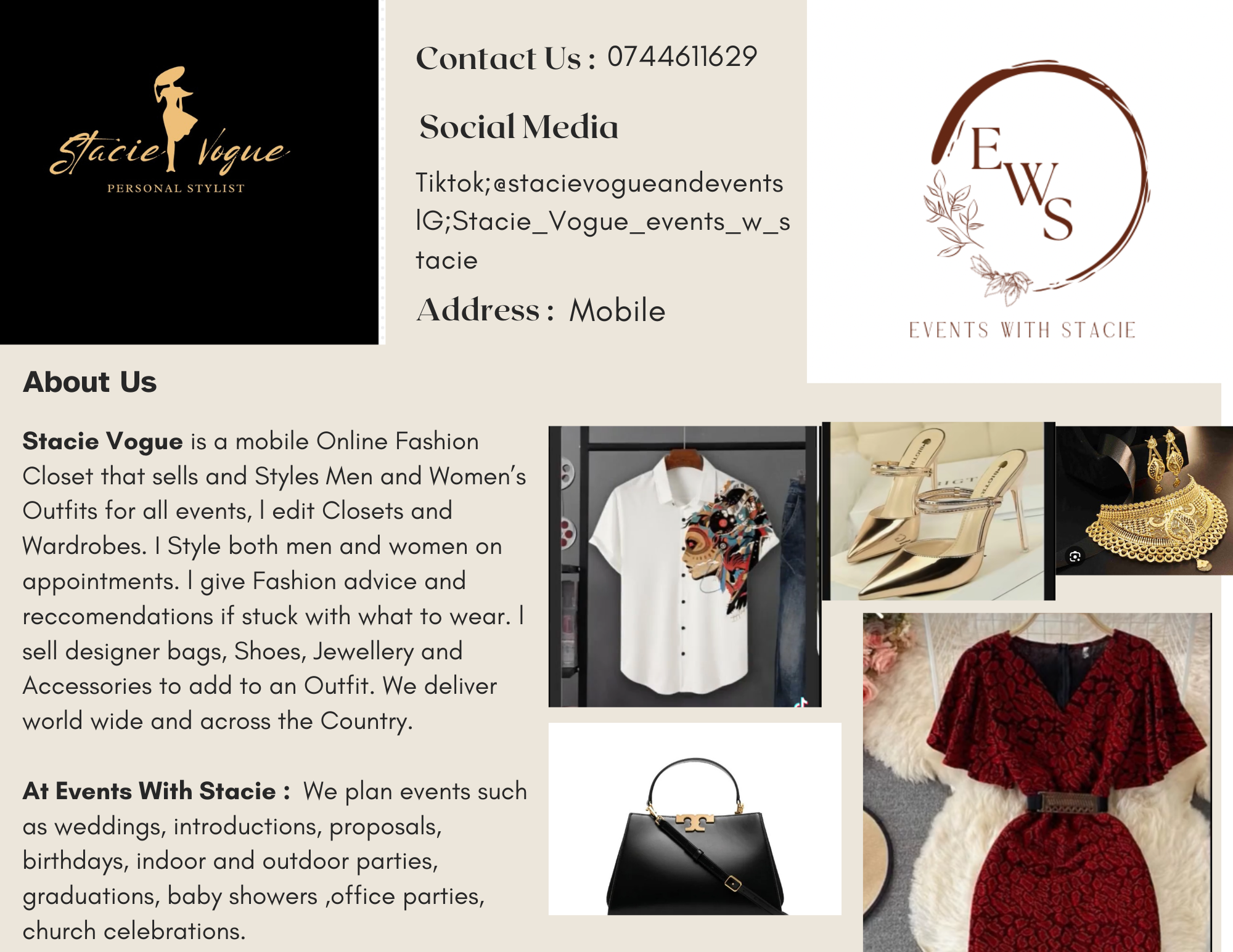 Stacie vogue and events